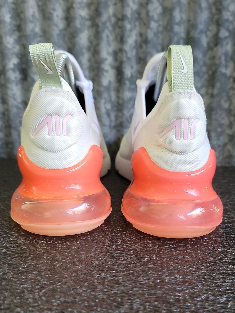 Pink Nike Air Max 270 "White Honeydew/Pink Foam/Coral" Wmns 7.5 Great Condition - Picture 7 of 14